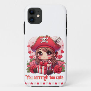 Cute Valentine's day pirate Case-Mate iPhone Case