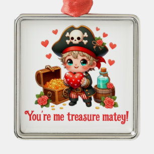 Cute Valentine's day pirate Metal Tree Decoration