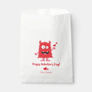 Cute Valentine's Day Red Monster Hearts Favour Bags