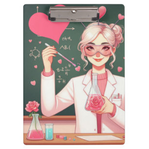 Cute Valentine's day scientist Clipboard