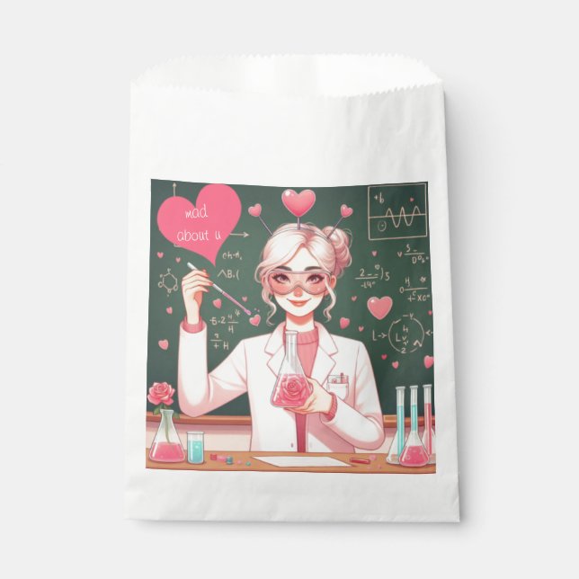 Cute Valentine's day scientist Favour Bags (Front)