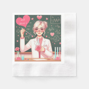 Cute Valentine's day scientist Napkin