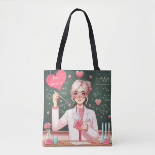 Cute Valentine's day scientist Tote Bag