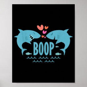 Cute Valentines Day Shark Kisses - Boop Bumping No Poster