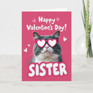 Cute Valentines Day Sister Cat Card