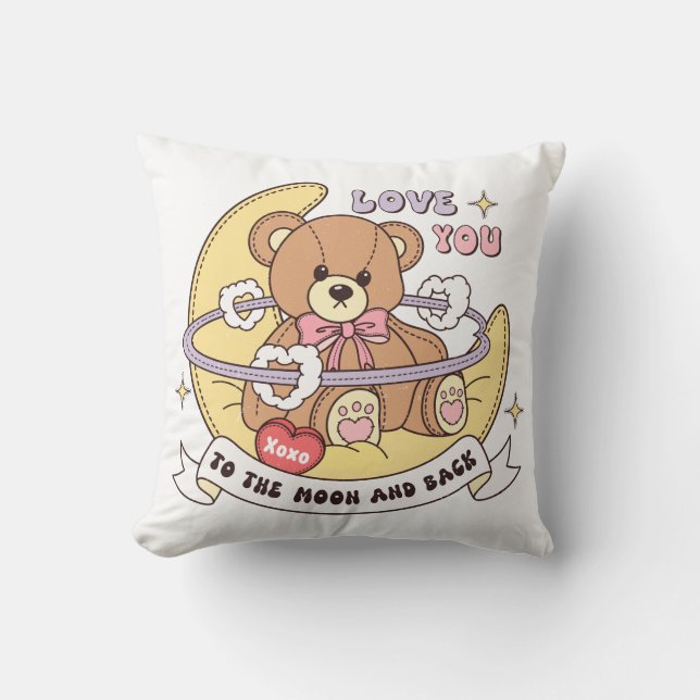 Cute Valentine's Day Teddy Bear Cushion (Front)