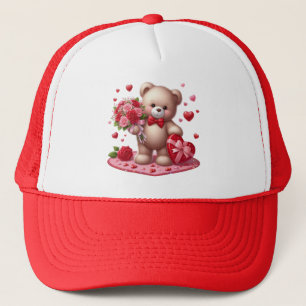 Cute Valentine's Day Teddy Bear Trucker Hat