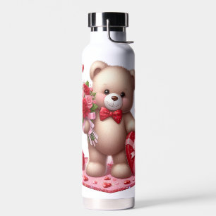 Cute Valentine's Day Teddy Bear Water Bottle