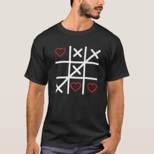 Cute Valentine's Day Tic Tac Toe Game Design With T-Shirt