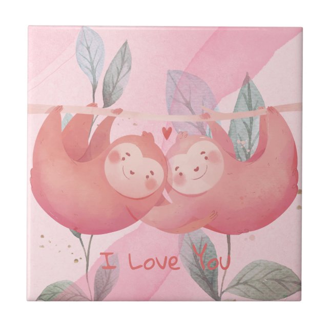 Cute Valentine's Day  Tile (Front)