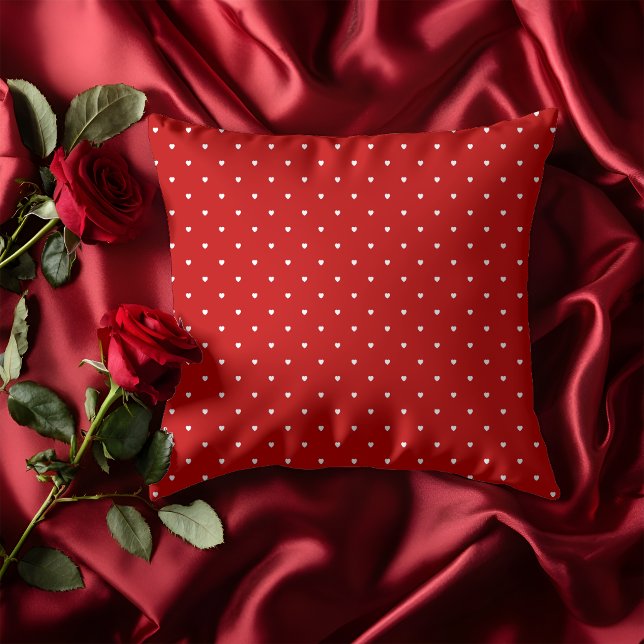 Cute Valentine's Day Tiny Red Hearts  Cushion (Creator Uploaded)