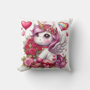 Cute Valentine's day unicorn Cushion