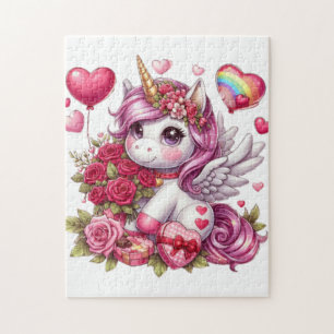 Cute Valentine's day unicorn Jigsaw Puzzle
