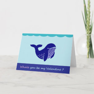 Cute Valentine's Day Whale Funny Greeting Card