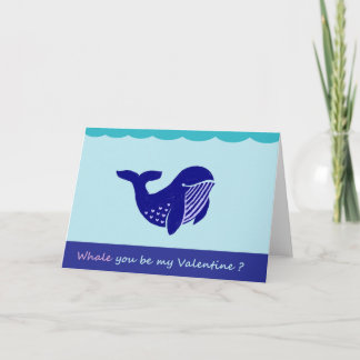 Cute Valentine's Day Whale Funny Greeting Card