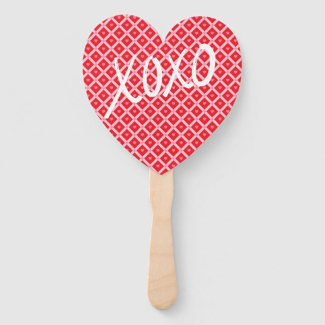 Cute Valentine's Day XOXO Hand Fan (Front)