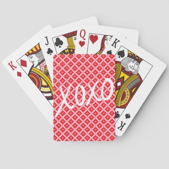 Cute Valentine's Day XOXO Playing Cards (Back)
