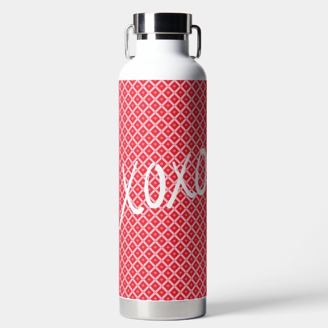 Cute Valentine's Day XOXO Water Bottle (Front)