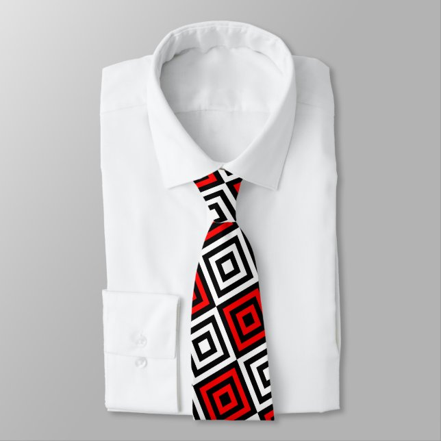 Cute Valentines Gifts Geometric Print  Tie (Tied)