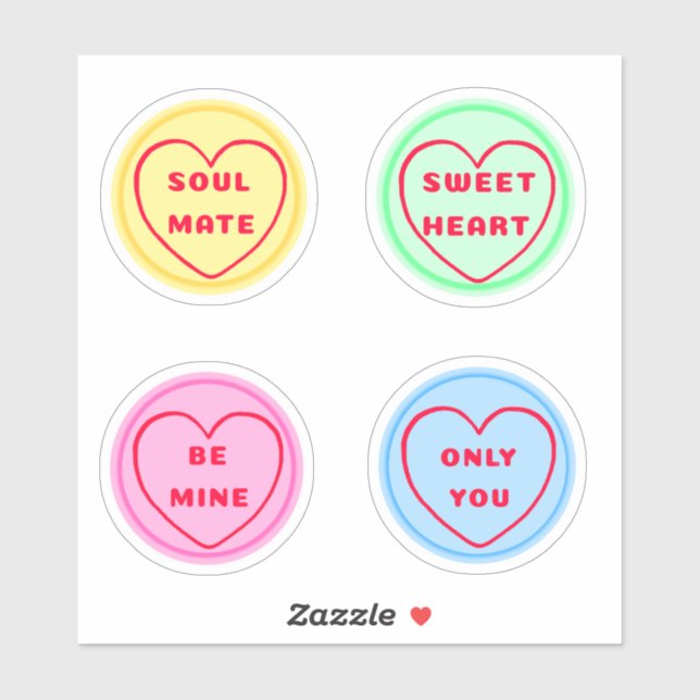 Cute Valentine's Stickers  (Sheet)