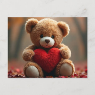 Cute Valentine's Teddy Bear Holiday Postcard