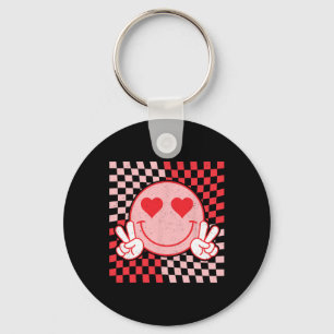 Cute Valentines Vibes Smile Face Valentine Day Men Key Ring