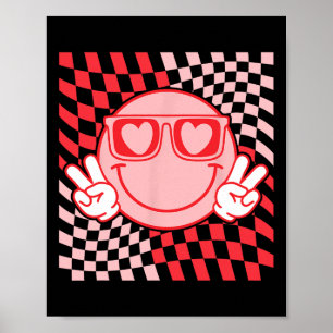 Cute Valentines Vibes Smile Face Valentine Day Men Poster