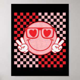 Cute Valentines Vibes Smile Face Valentine Day Men Poster