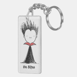 Cute Vampire Bag Charm Morally Grey He Bites Key Ring