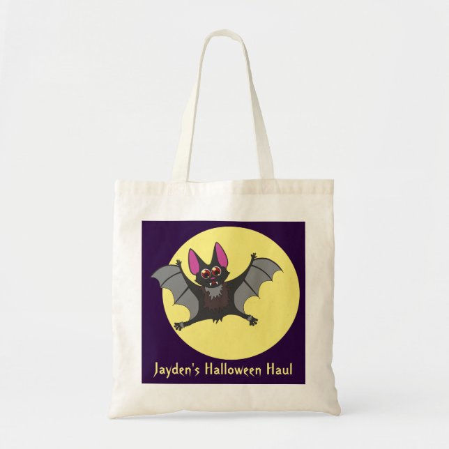 Cute vampire bat candy sack tote bag (Front)