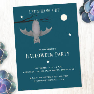 Cute Vampire Bat Halloween Party Holiday Postcard