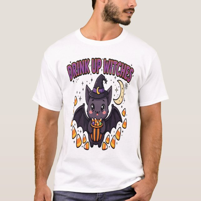 Cute Vampire Bat Halloween Shirt (Front)