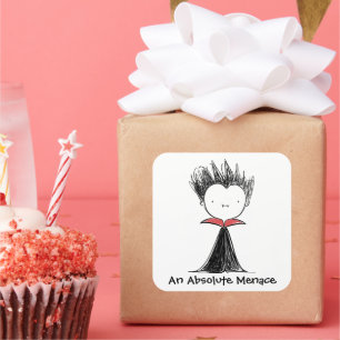 Cute Vampire Book Boyfriend An Absolute Menace Square Sticker