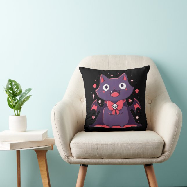 Cute Vampire Cat Cushion (Chair)
