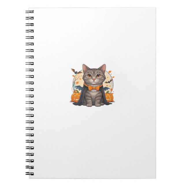 Cute Vampire Cat Halloween T-shirt  Spooky Kitten  Notebook (Front)
