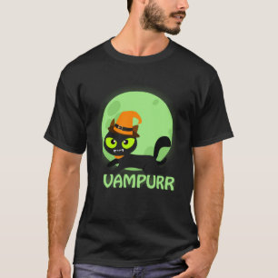 Cute Vampire Cat Halloween Vampurr T-Shirt