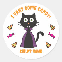 Cute Vampire Cat Stickers