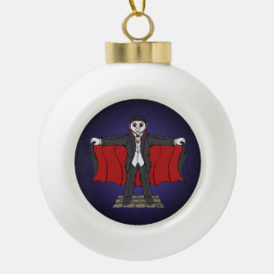 Cute Vampire Ceramic Ball Christmas Ornament
