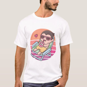 Cute Vampire Chilling With Blood Pack Drink In Sun T-Shirt