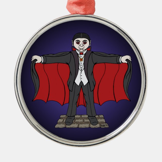 Cute Vampire/Dracula Metal Tree Decoration (Front)