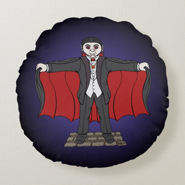 Cute Vampire/Dracula Round Cushion (Front)