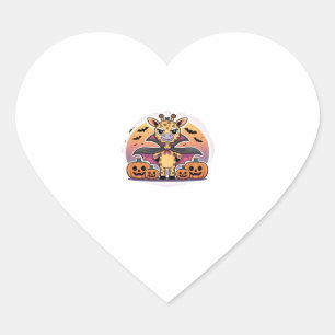 Cute Vampire Giraffe Halloween � Funny Spooky Anim Heart Sticker