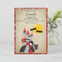 Cute Vampire Girl and Haunted Castle Halloween
