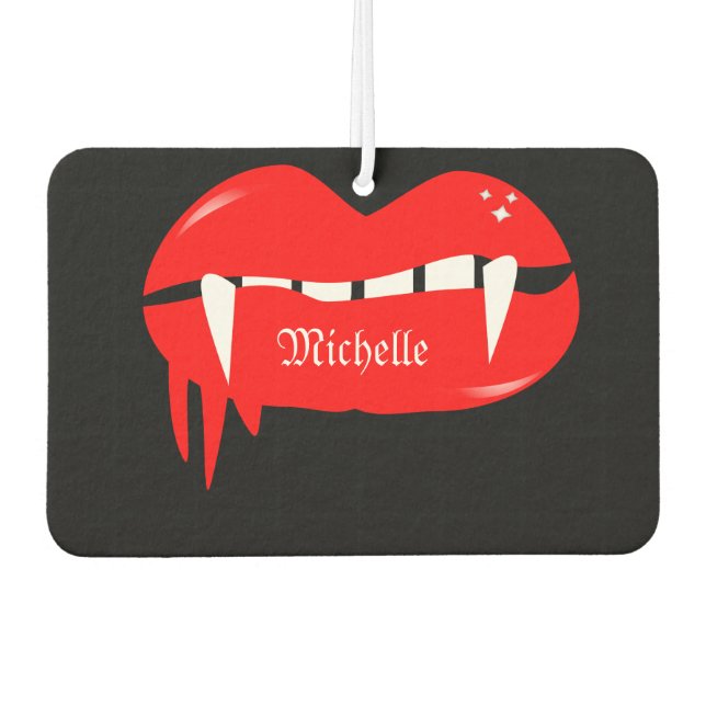 Cute Vampire Lip Dripping Halloween Car Air Freshener (Front)