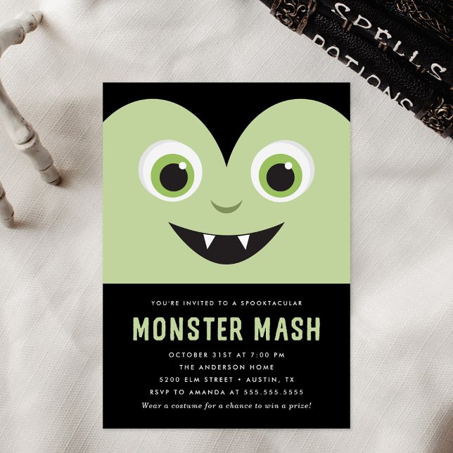Cute Vampire Monster Mash Halloween Party Invitation (Creator Uploaded)