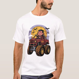 Cute Vampire Monster Truck Halloween Shirt Design_
