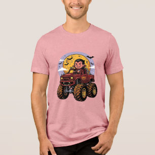 Cute Vampire Monster Truck Halloween Shirt Design_