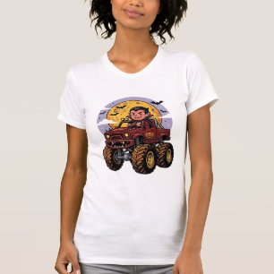 Cute Vampire Monster Truck Halloween Shirt Design_