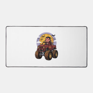 Cute Vampire Monster Truck Halloween Shirt Design_ Desk Mat