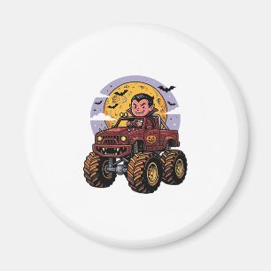 Cute Vampire Monster Truck Halloween Shirt Design_ Magnet